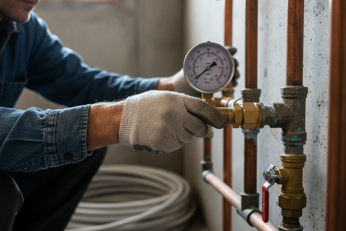 Pressure testing a repaired line during Water Line Repair in Kanosh